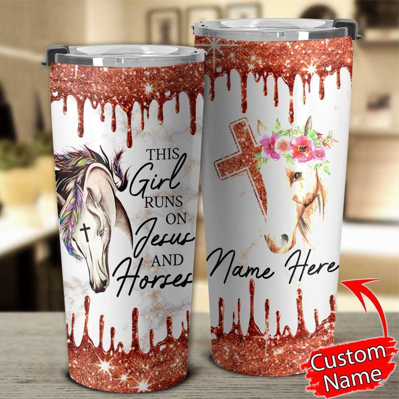 Personalized Jesus And Horse Tumbler