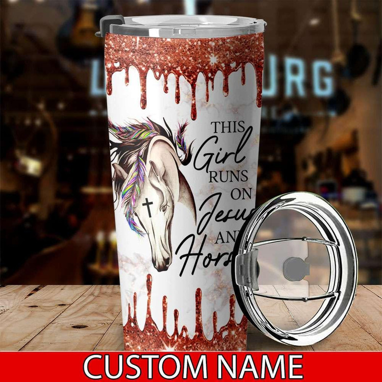 Personalized Jesus And Horse Tumbler
