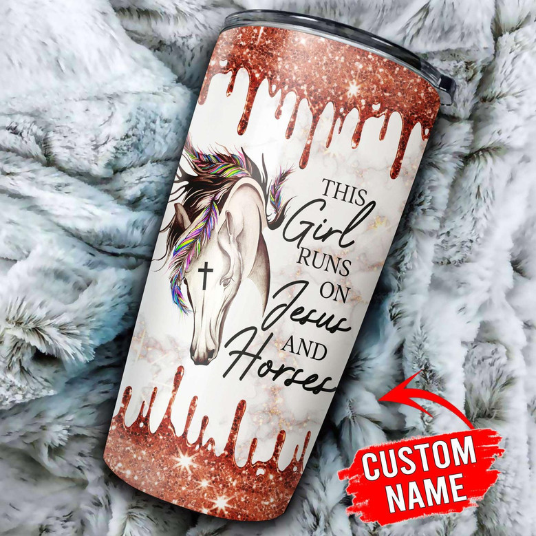 Personalized Jesus And Horse Tumbler