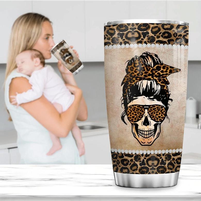Personalized Skull Mom Club Stainless Steel Tumbler