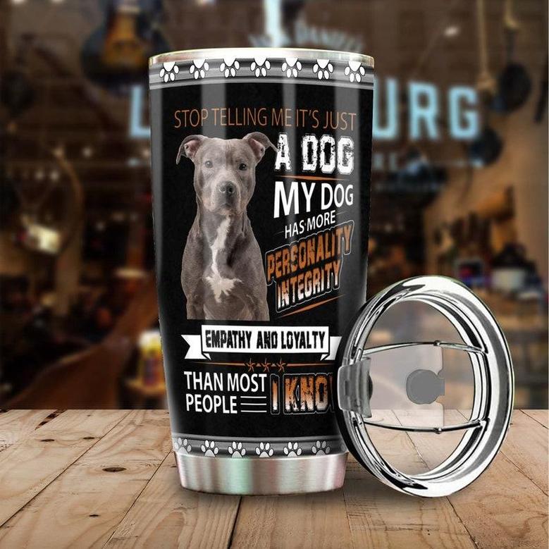Personalized Dog Mom Dog Dad Gift, Pitbull Empathy And Loyalty Stainless Steel 20oz Tumbler custom Pitbull Tumbler gift For Pitbull Mom Pitbull Dad gift For Pitbull Lover dog Tumbler