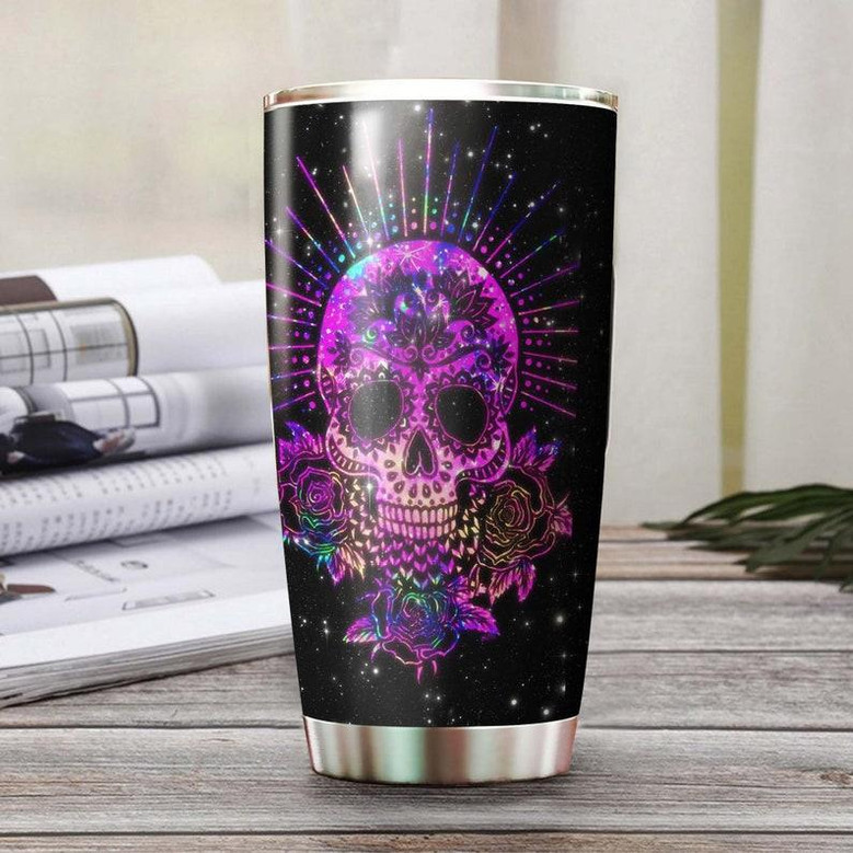 Skull Pink Rose Mandala Tribe Cool Fancy Unique Personalized Tumblerskull Tumblerskull Birthday Gift Christmas Gift For Her For Him