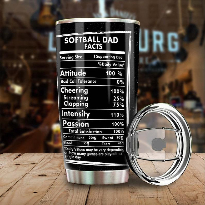 Softball Dad Facts Attitude Passion Personalized Tumblerbirthday Gift Christmas Gift Father'S Day Gift For Softball Dad From Daughter