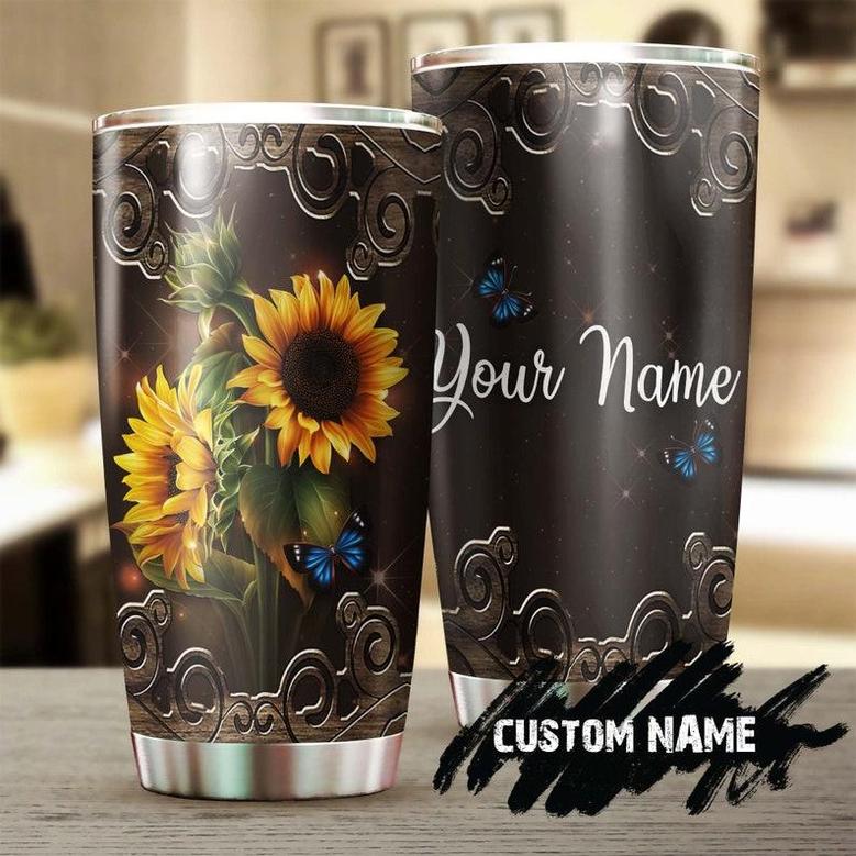 Sunflower Vintage Classic Style Personalized Tumblersunflower Tumblergift For Sunflower Loversunflower Presentgift For Hergift For Mom