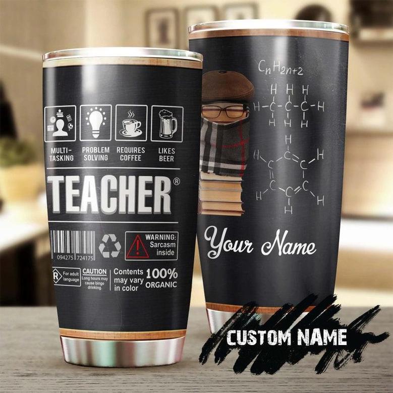 Teacher Funny Label Personalized Tumbler Teacher Tumbler Appreciation Gift Teacher Thank You Gift Counselor Gift Gift For Your Teacher