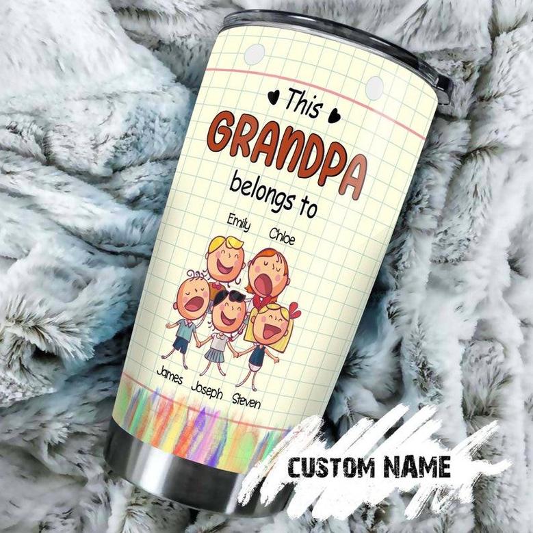 This Grandpa Belongs To His Grandkids Kids Names Can Be Changed Personalized Tumblergrandpa Tumblerbirthday Christmas Gift For Grandfather