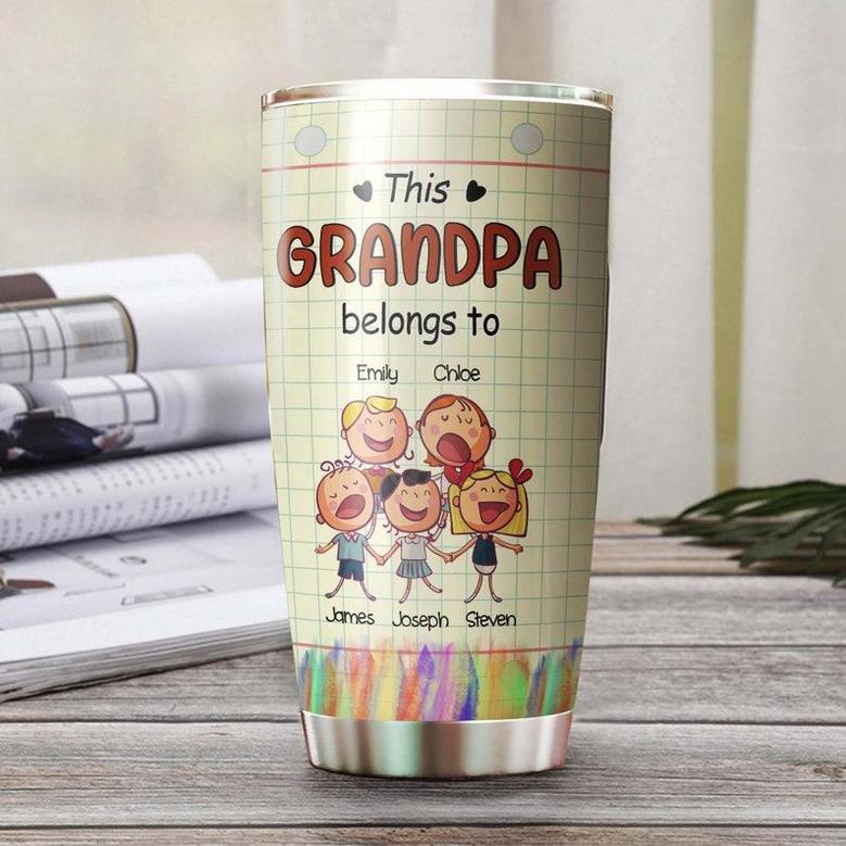 This Grandpa Belongs To His Grandkids Kids Names Can Be Changed Personalized Tumblergrandpa Tumblerbirthday Christmas Gift For Grandfather