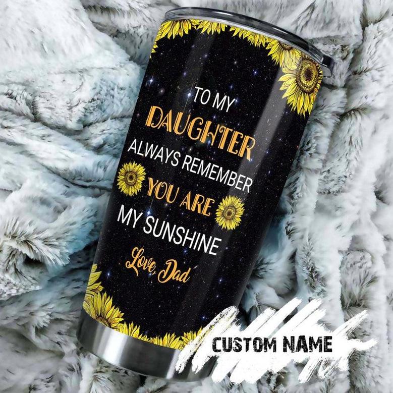 To Daughter Elephant You Are My Sunshine Personalized Tumblerbirthday Gift Christmas Gift For Daughter From Dad Elephant Lover