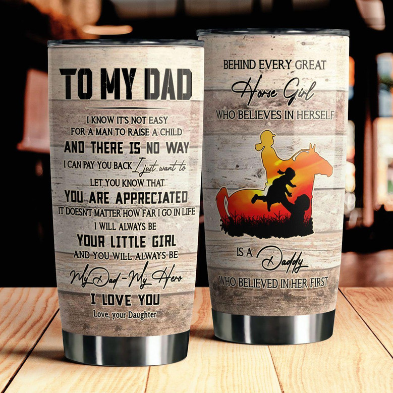 To My Dad Horse Riding Tumbler