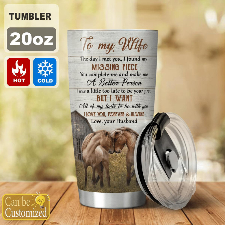 Custom Horse Couple Tumbler
