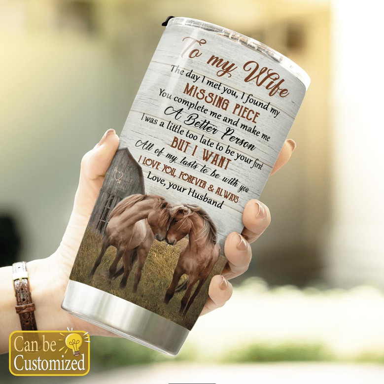 Custom Horse Couple Tumbler