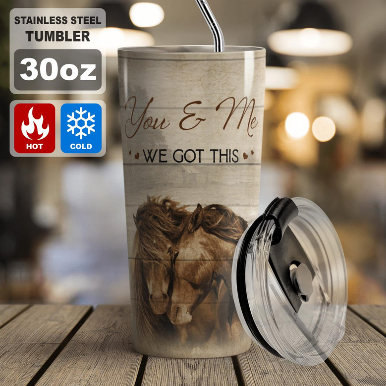 Custom Horse Couple Tumbler