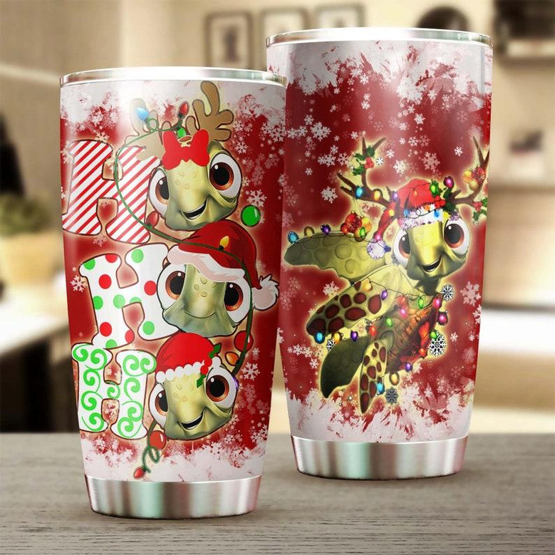 Turtle Christmas Ho Ho Ho Cute Funny Tumbler Turtle Present Unique Birthday Gift Christmas Gift For Turtle Lover For Daughter