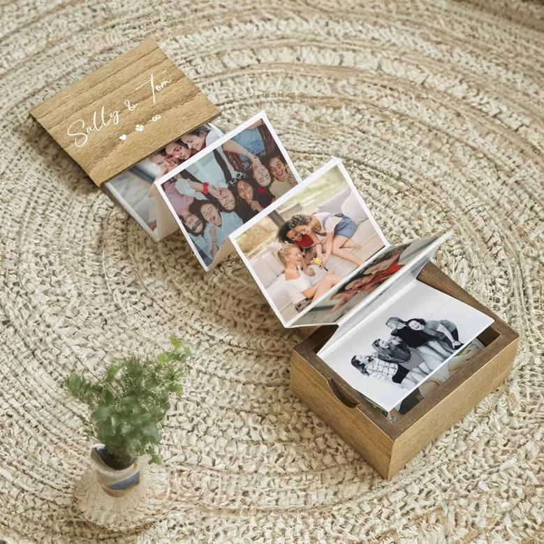 Pull Out Photo Album Valentines Memory Collection Wooden Box