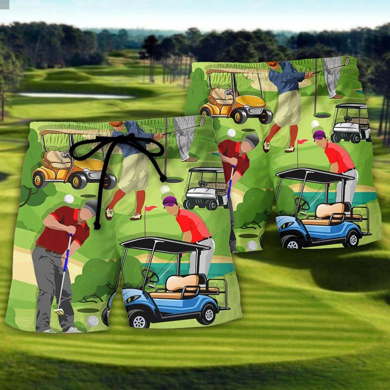 Golf They See Me Rollin They Hatin Funny Golfers Funny Quotes Lover Golf Beach Short