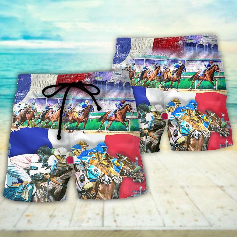 Horse France Horse Racing Amazing Seat Lover Style Beach Short
