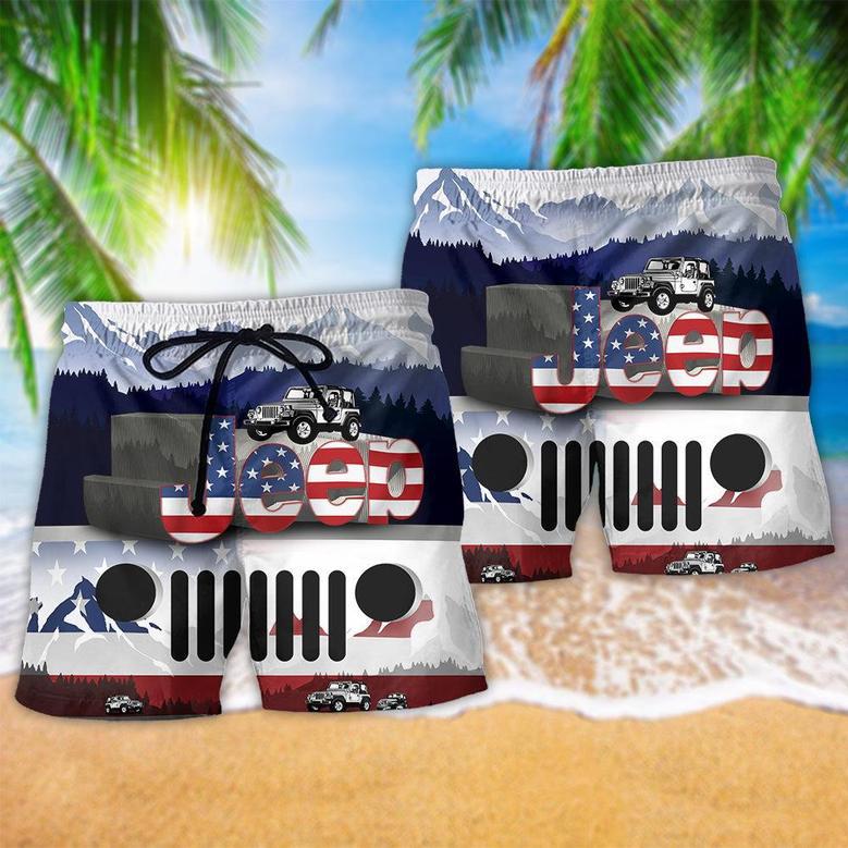 Jeep America Flag Style Beach Short