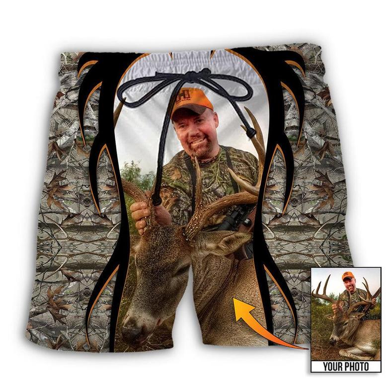 Personalized Hunting Lover Cool Pattern Custom Photo Beach Short