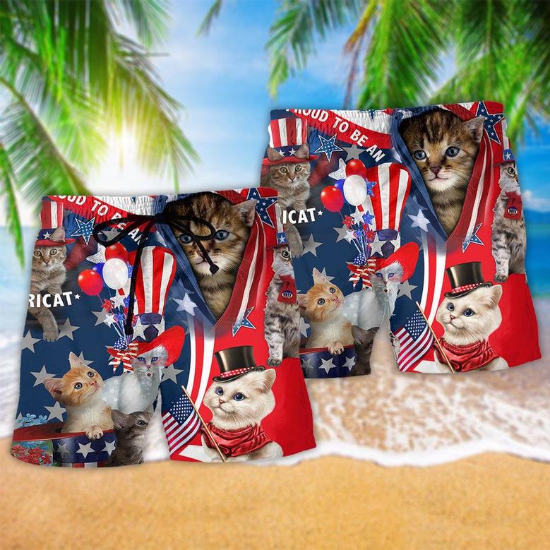 America Proud To Be An Cat Beach Short