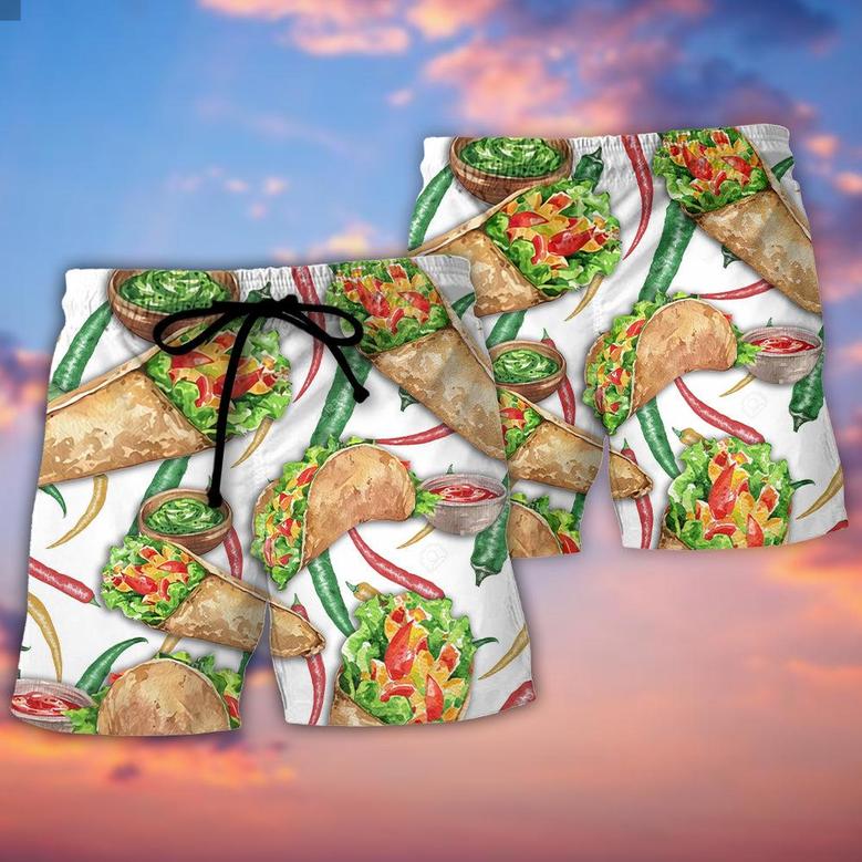 Food Burritos Make Me Happy Beach Shorts