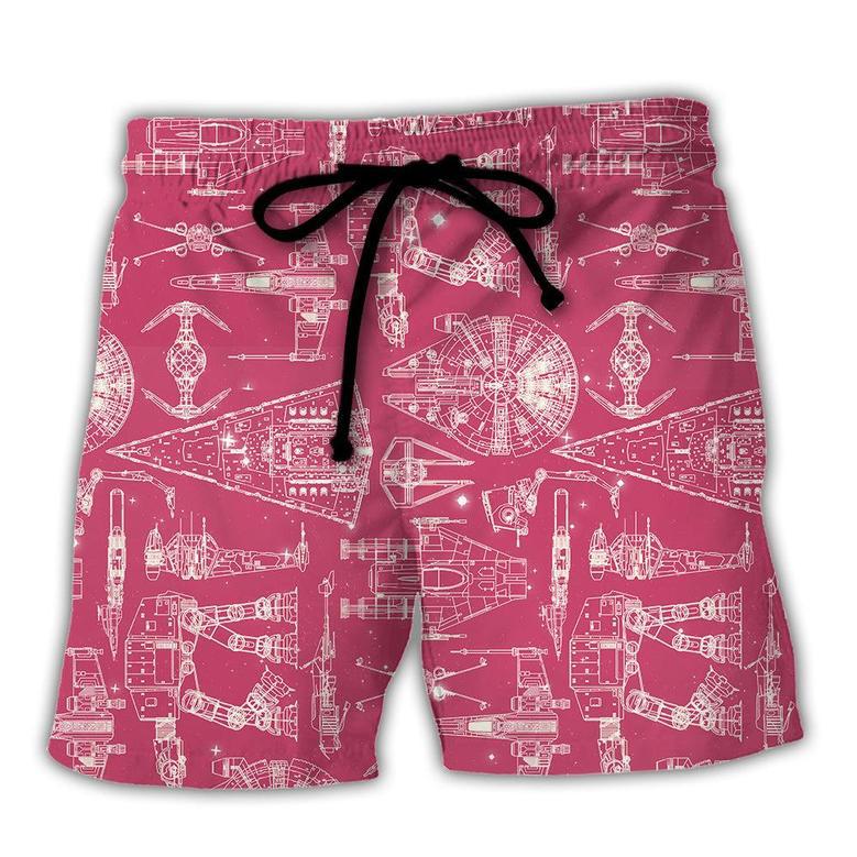 Space Ships Starwars Pink Beach Short Family