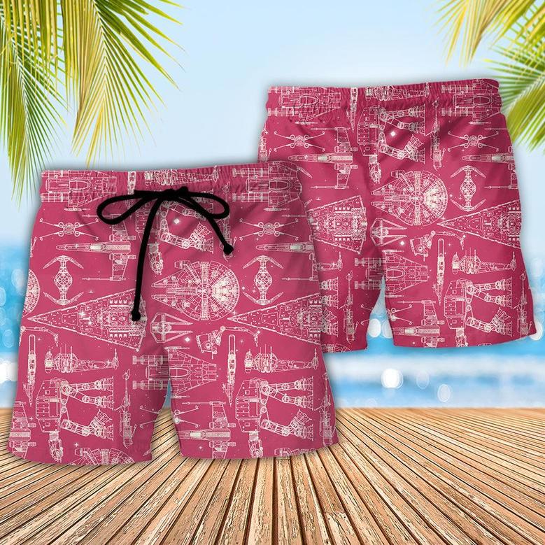 Space Ships Starwars Pink Beach Short Family