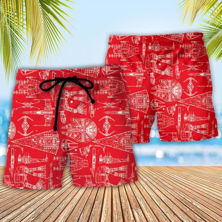 SPACE SHIPS Starwars RED Beach Short Family