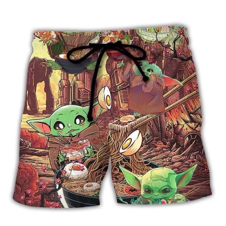 Starwars Baby Yoda Cute Ramen Beach Short Family