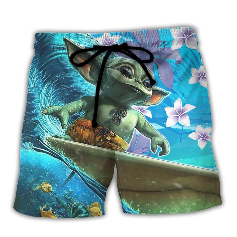 Starwars Baby Yoda Surfing Beach Short Family