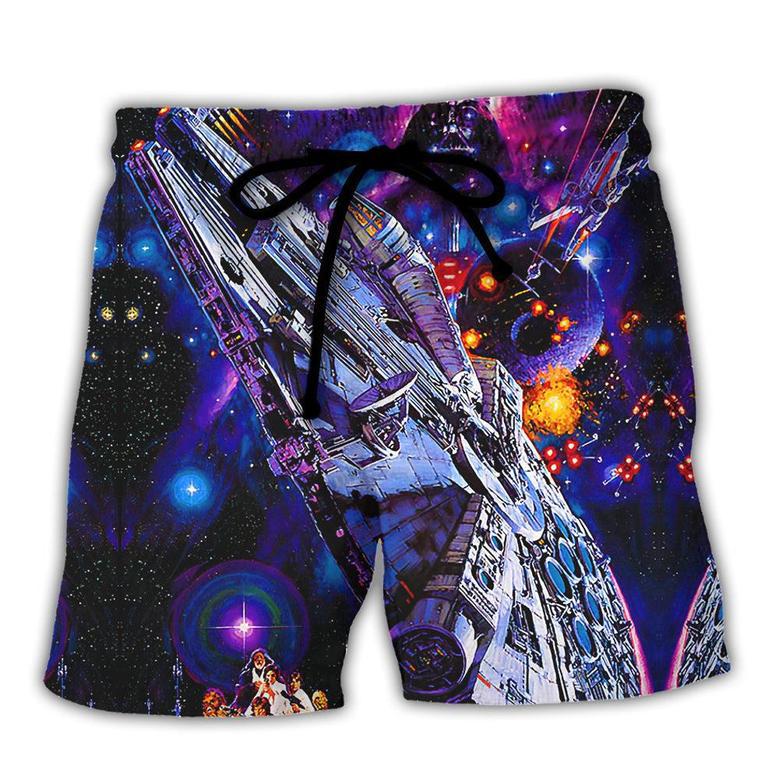 Starwars Darth Vader Millennium Falcon Beach Short Family