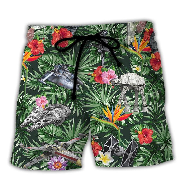 Starwars Space Ships Tropical Forest Beach Short Family