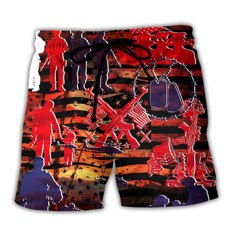 Veteran Independence Day Fought For Our Democracy Beach Short
