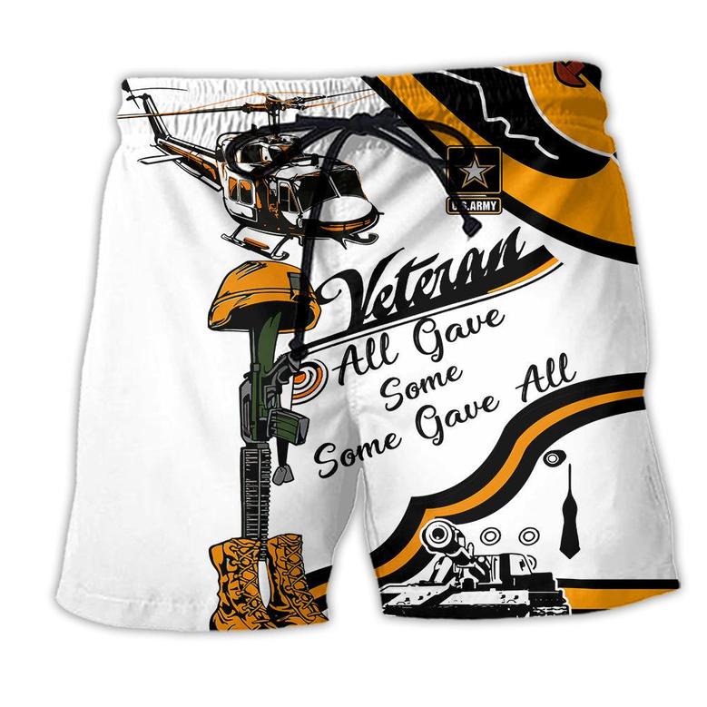 Veteran Us Army All Gave Some Some Gave All Yellow Beach Short