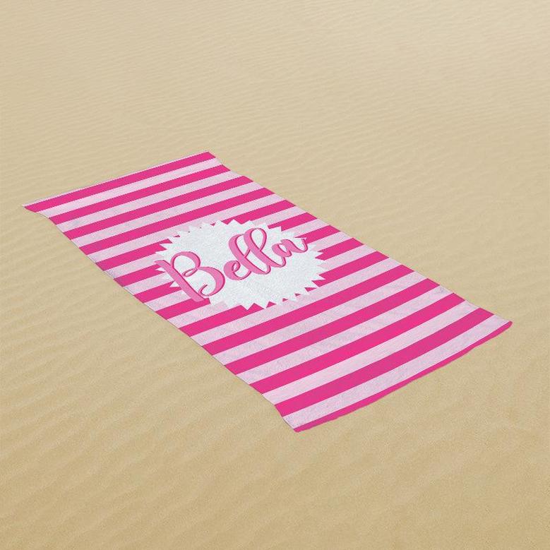 Bachelorette Girl Custom Name Beach Towel for Gift