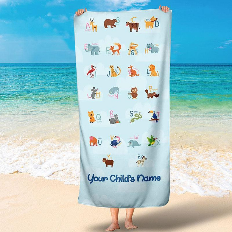 Personalised animal beach towel sale