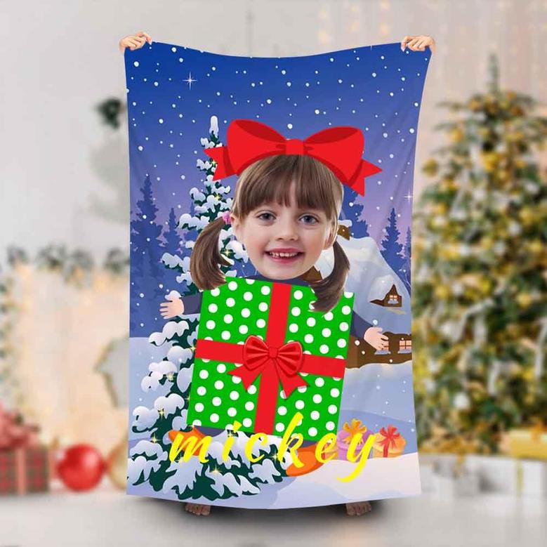 Personalized Christmas Gift Girl Night Beach Towel
