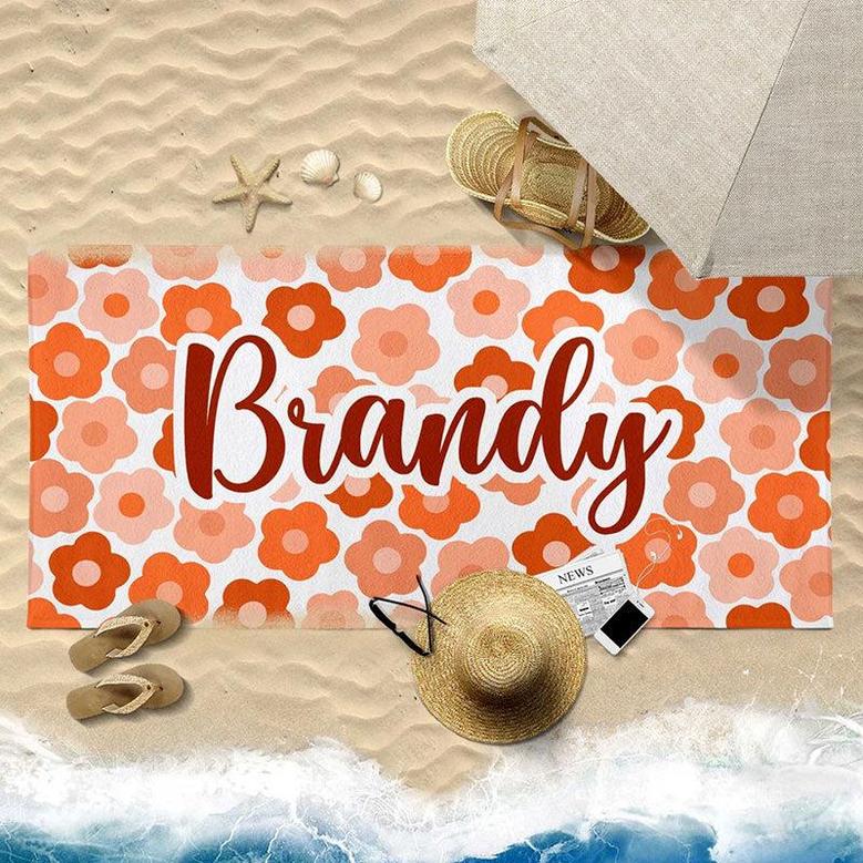 Personalized Little flowers And Name Summer Beach Towel