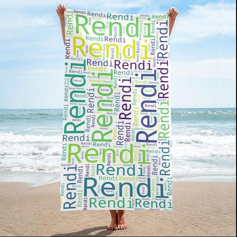 Personalized Name And Summer Fun Design Beach Towel