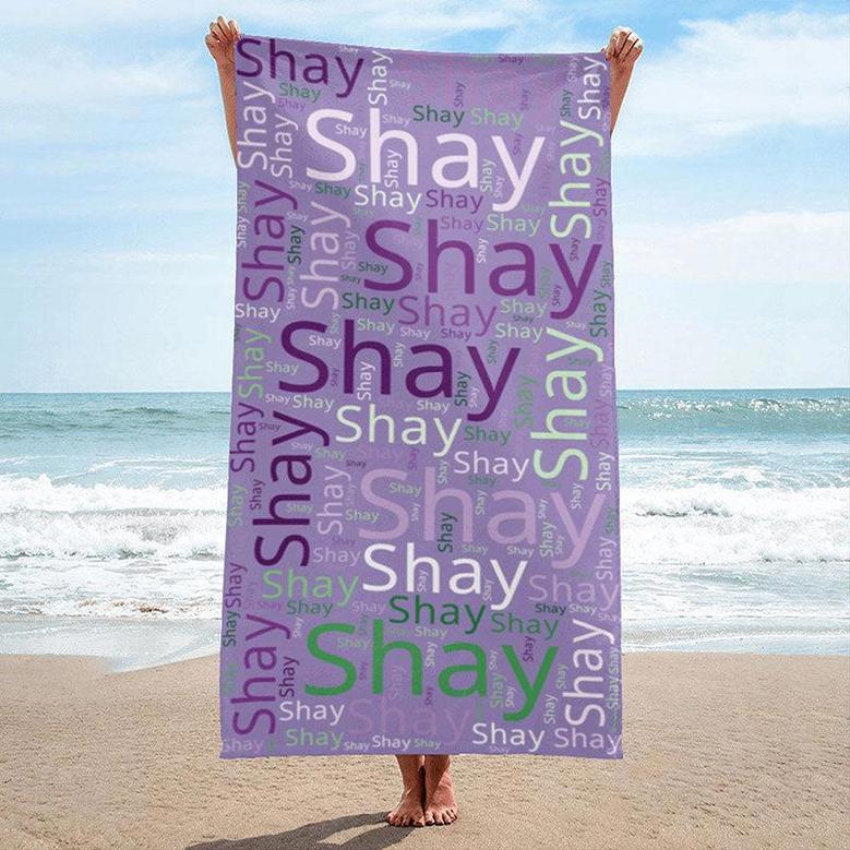 Personalized Name And Summer Fun Design Beach Towel