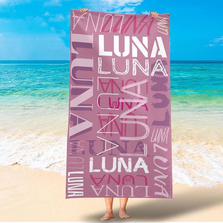 Personalized Name And Summer Fun Design Beach Towel