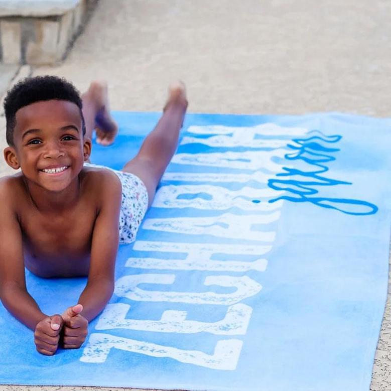 Personalized Name Summertime Party Photo Beach Towel