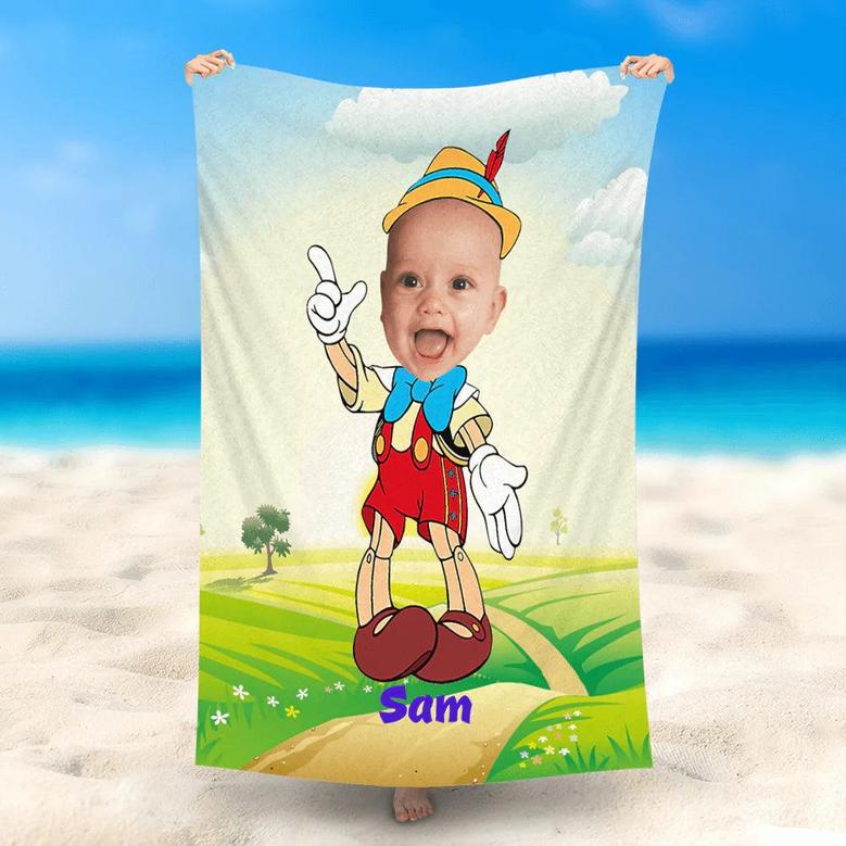 Personalized Pinocchio Baby Summer Grass Beach Towel