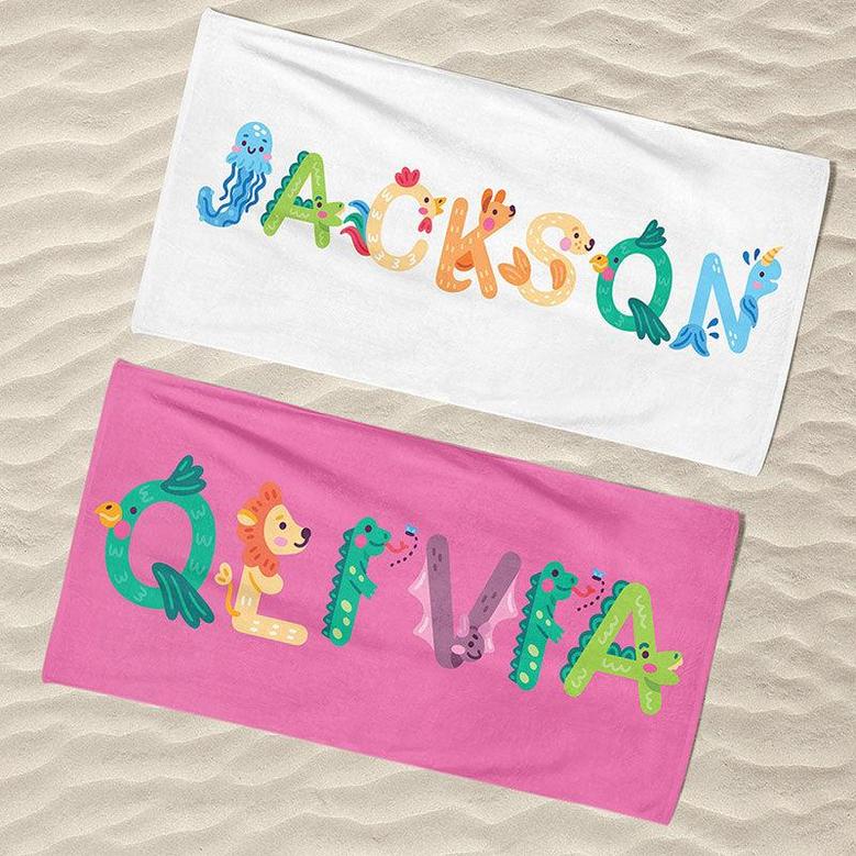 Personalized Popular Colorful Name Summer Beach Towel