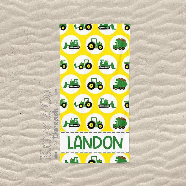 Personalized Popular Vehicles Boys Beach Towel