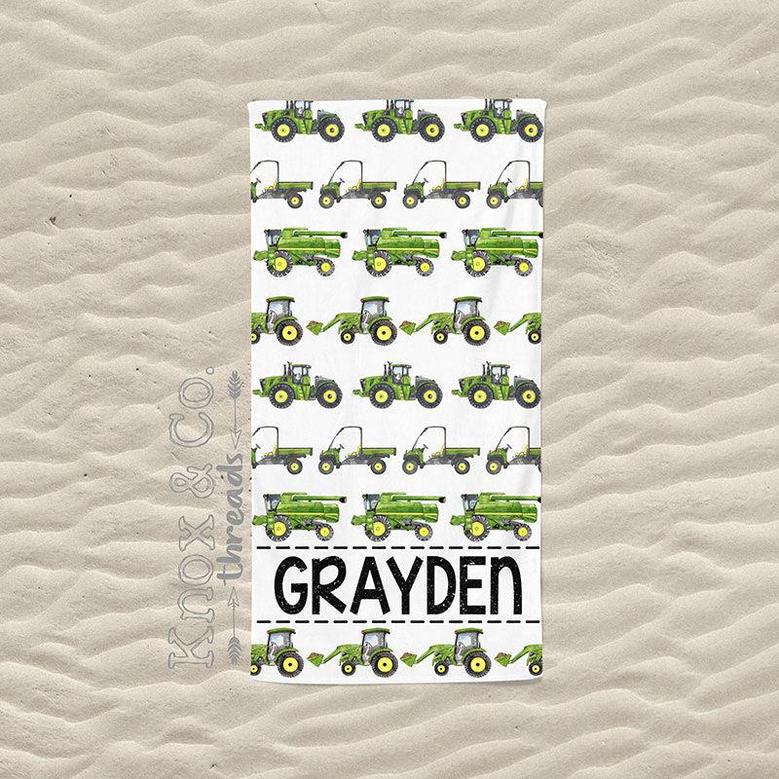 Personalized Popular Vehicles Boys Beach Towel