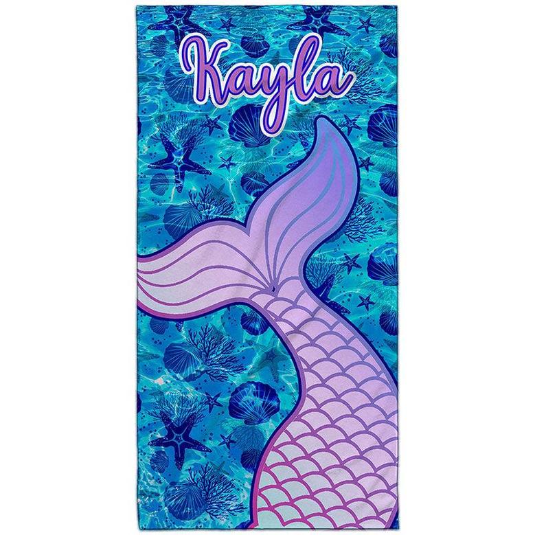 Personalized Sea World Mermaid Beach Towel