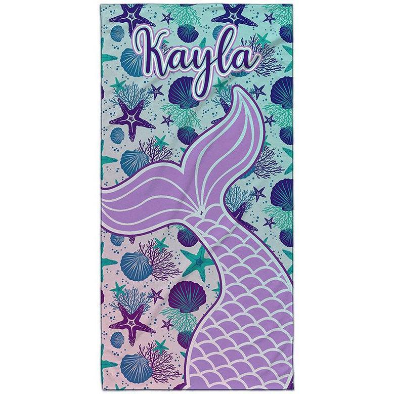 Personalized Sea World Mermaid Beach Towel