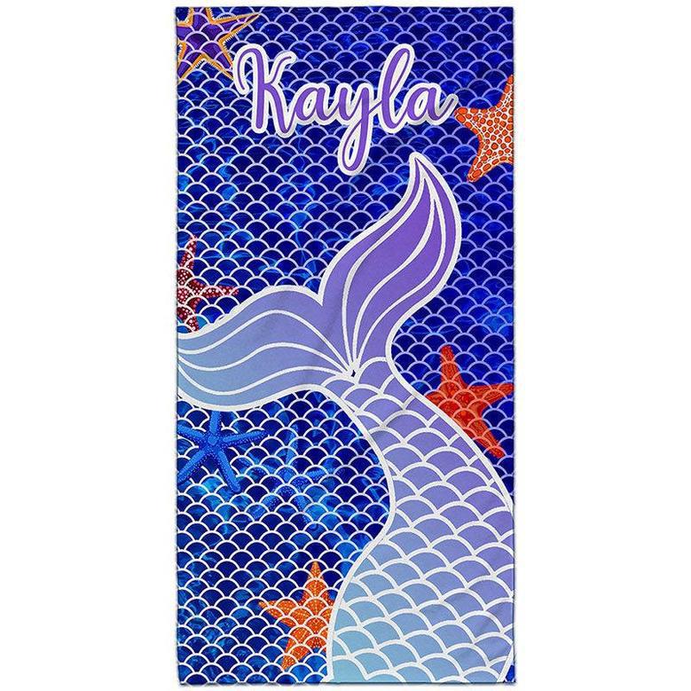 Personalized Sea World Mermaid Beach Towel