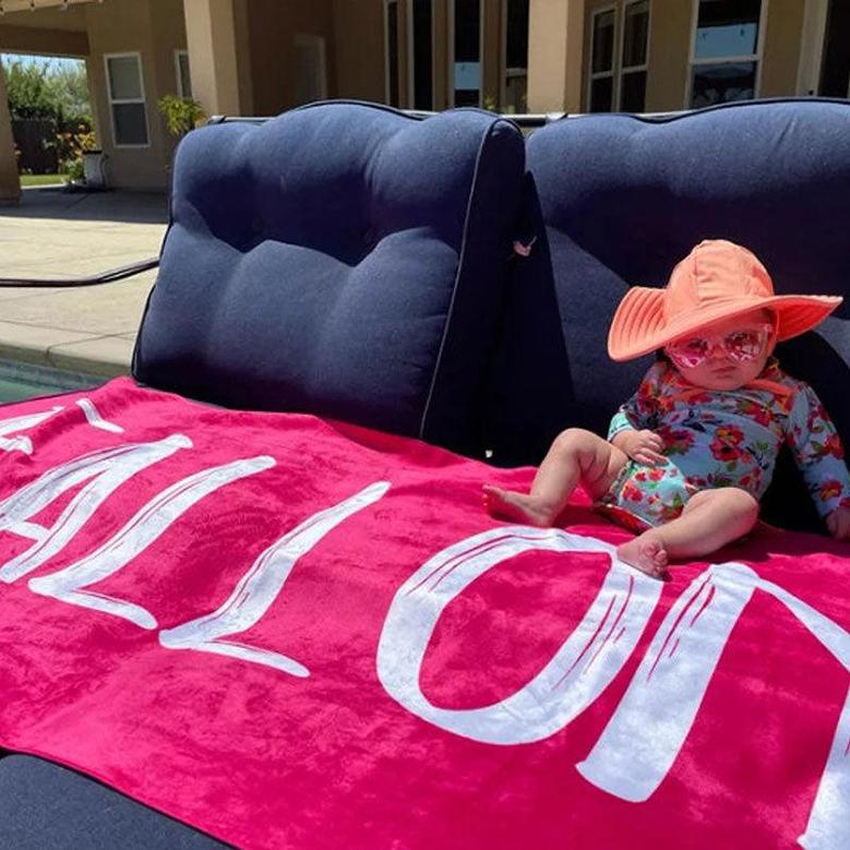 Personalized Solid Color And Name Summer Beach Towel