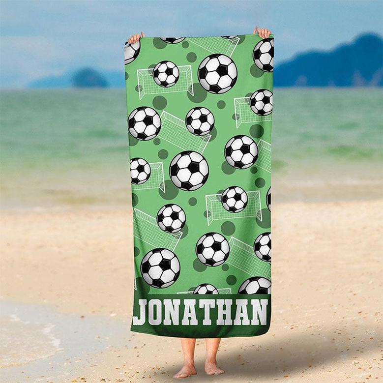 Personalized Summer Football Sport Party Beach Towel